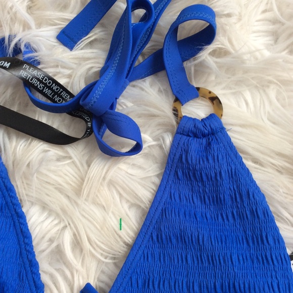 NWT Boohoo Crinkle Ring Triangle Bikini - Picture 7 of 11